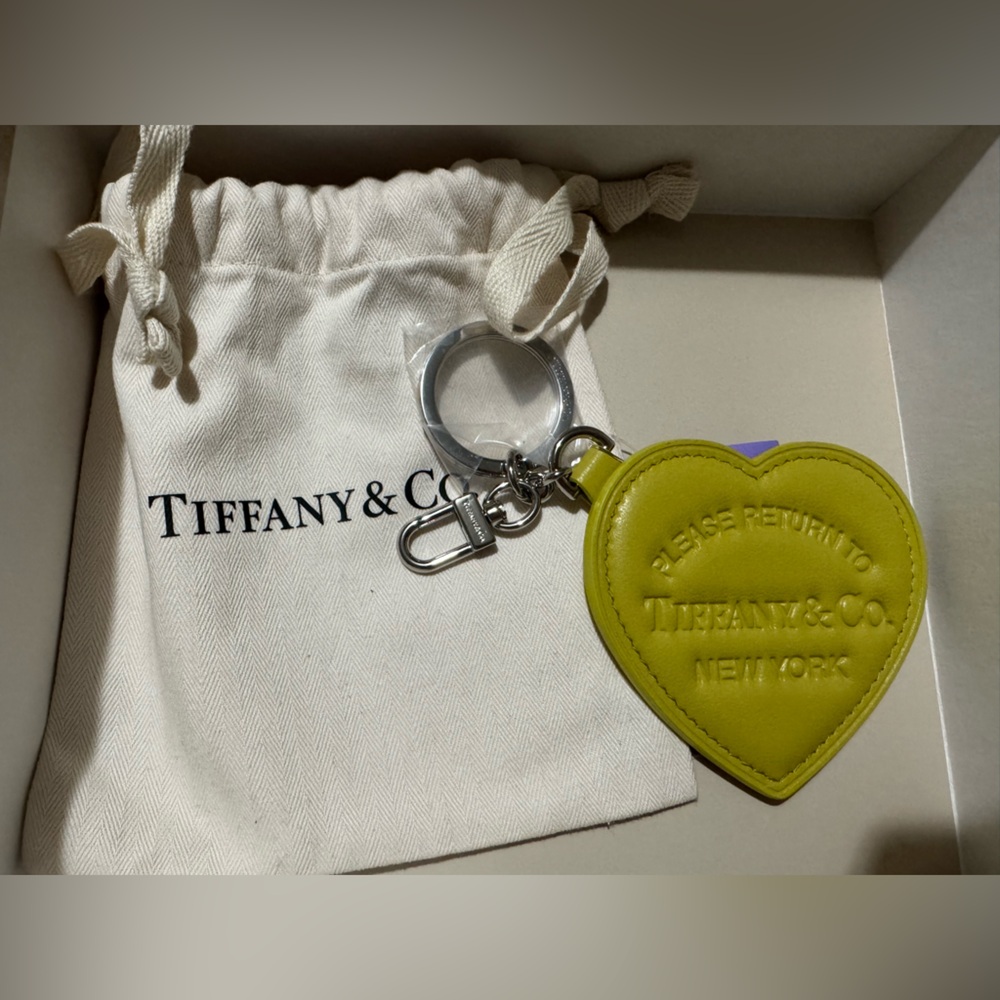 Tiffany & Co. Return to Tiffany Padded Bag Charm in yellow  leather bnwt